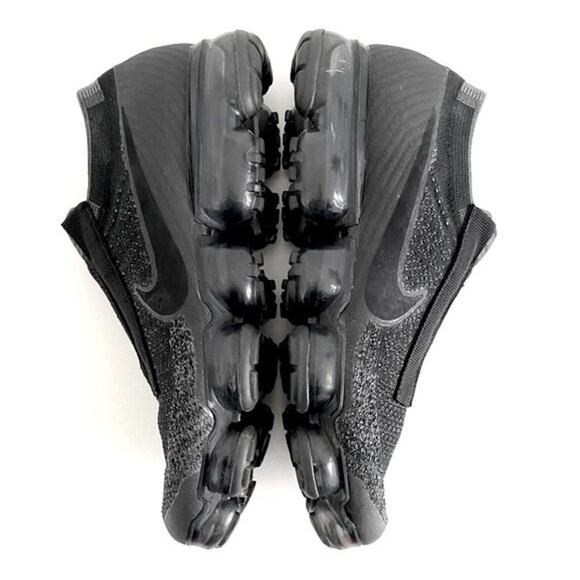 Nike Vapormax Flyknit SE Black Grey Laceless Size 8.5 - Picture 5 of 12